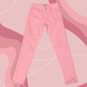 This is a nice smooth pink jeans it has designs on the back pocket.